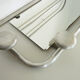 Old aluminum coat holder with mirror, 5 patères and a hat holder. Year 50