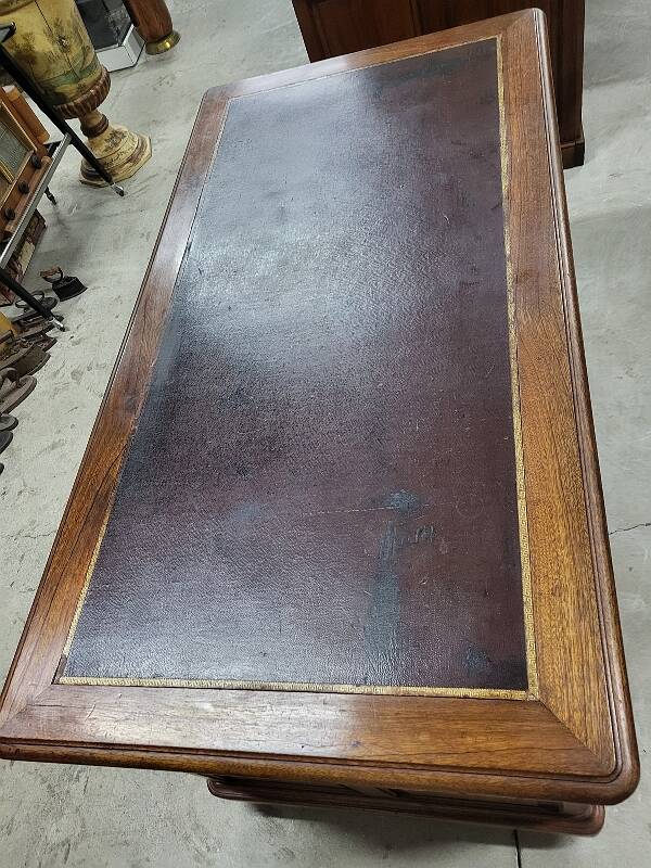 Art deco 4-door, 3-drawer, double-sided, 1930s flat desk