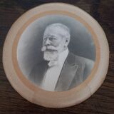 Cadre photo ancien rond ronce de noyer