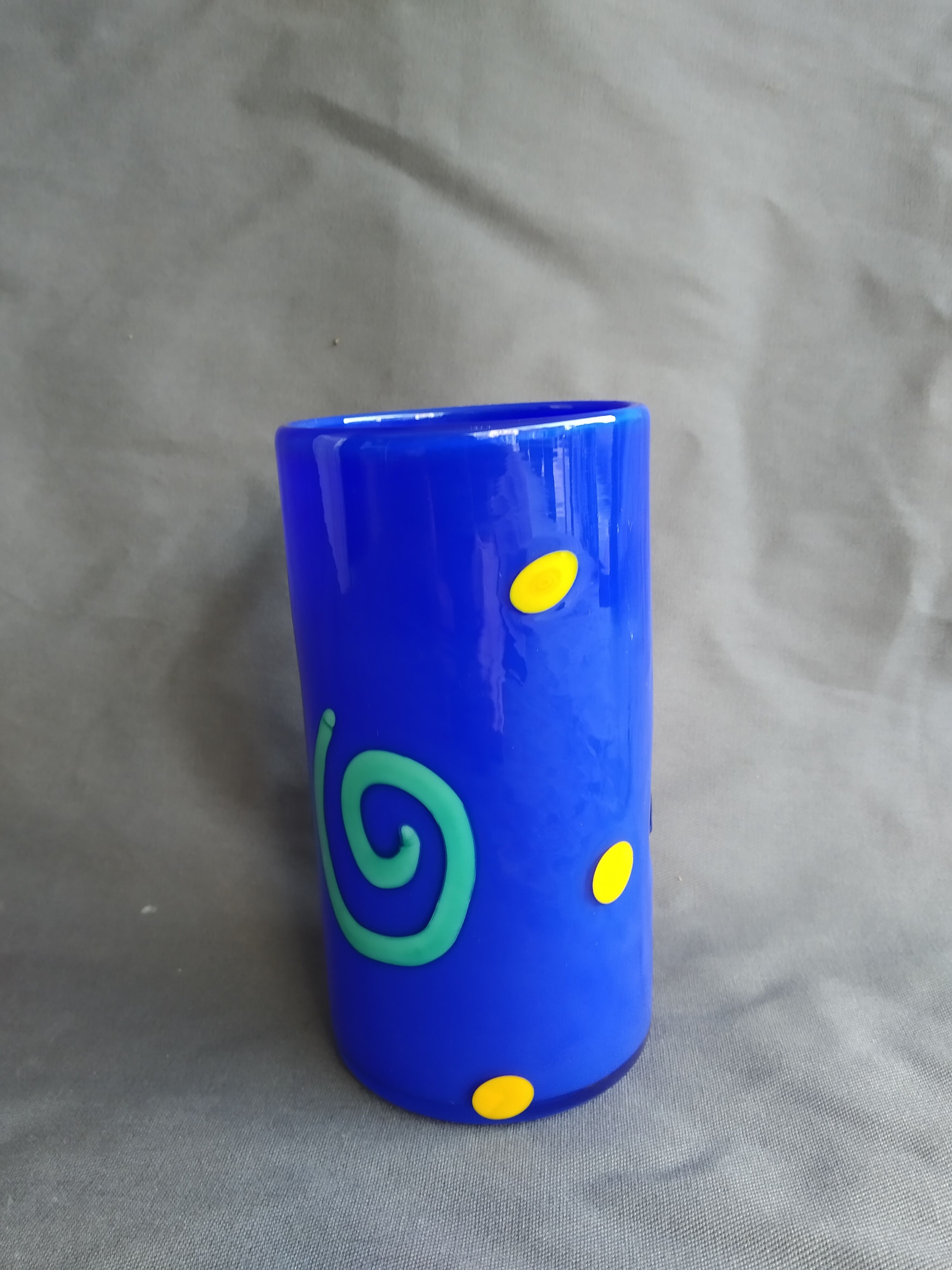 signed 80s murano glass vase