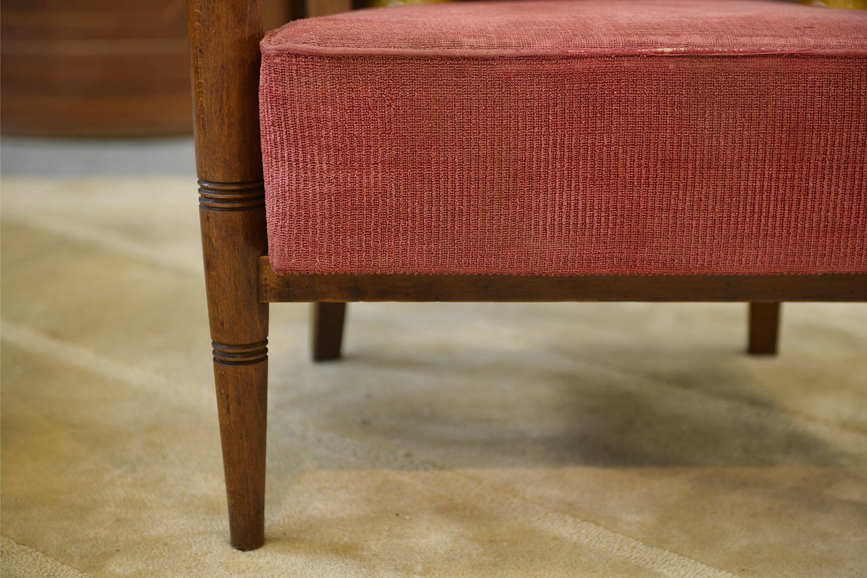 Brutalist pair of armchairs attributed to Audoux Minet, 1950s.
