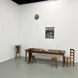 Farmhouse table with spindle legs in solid beech and ash