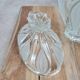 Vintage frosted glass bonbonnière – floral decoration