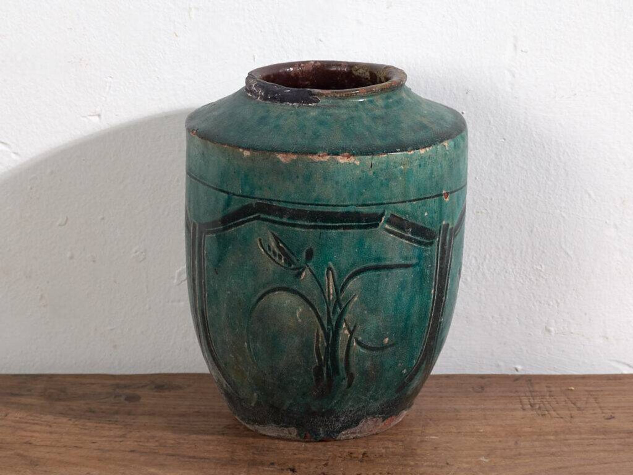Vase chinois ancien à cadre octogonal (vers 1820) #19