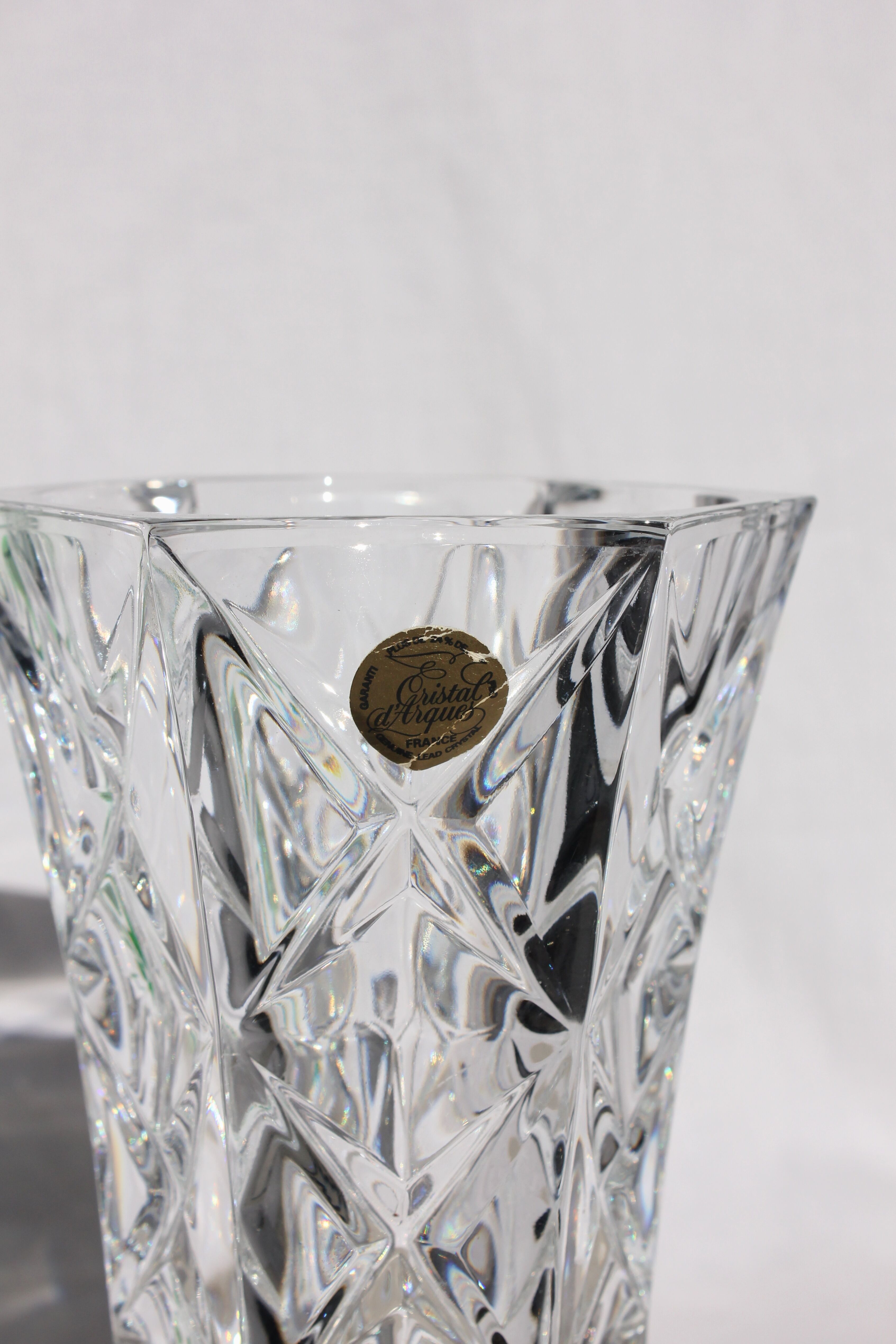 Vintage crystal vase from Arques 70s