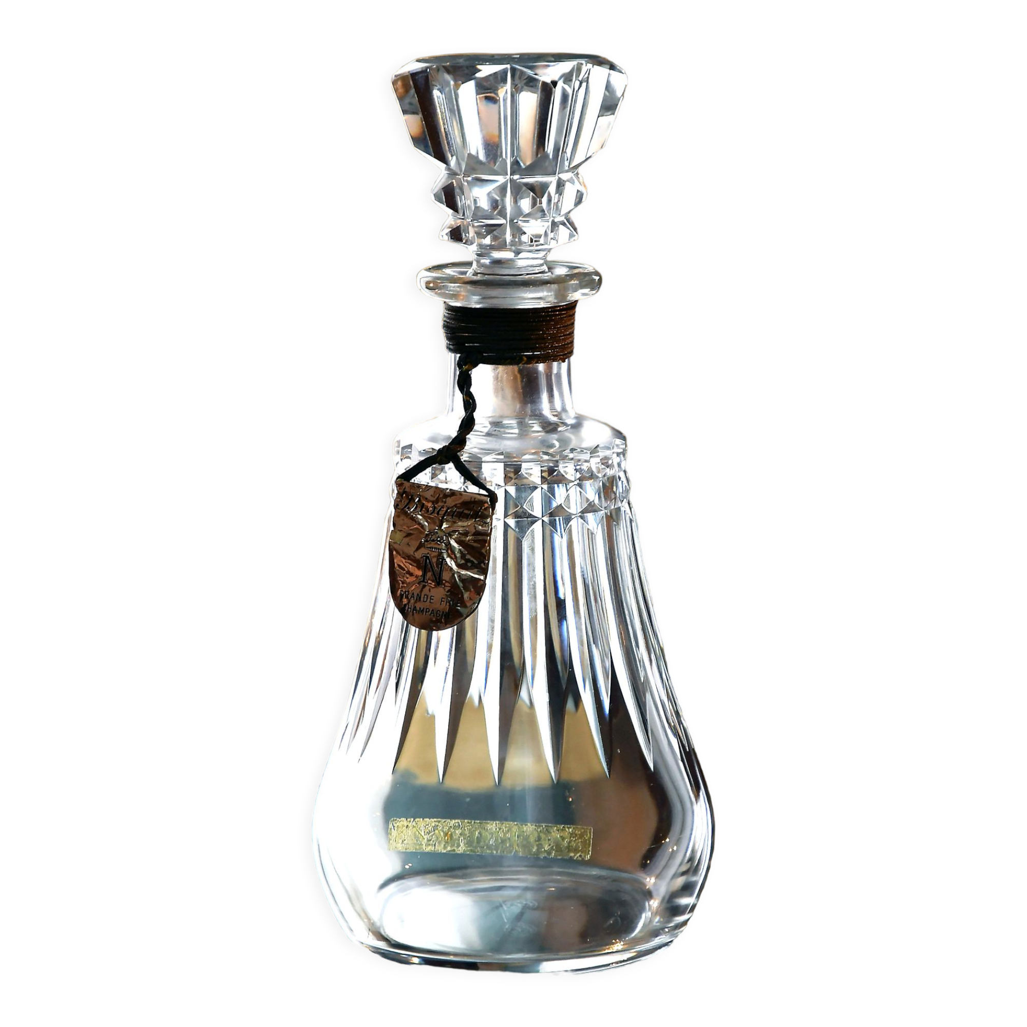 Baccarat crystal decanter, Piccadilly model, for Bisquit Cognacs.