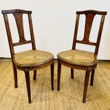 Pair of Louis XVI style caned chairs