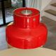 Red bumling pendant light - 70s suede