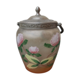 Pot à biscuits en verre émaillé peint vintage