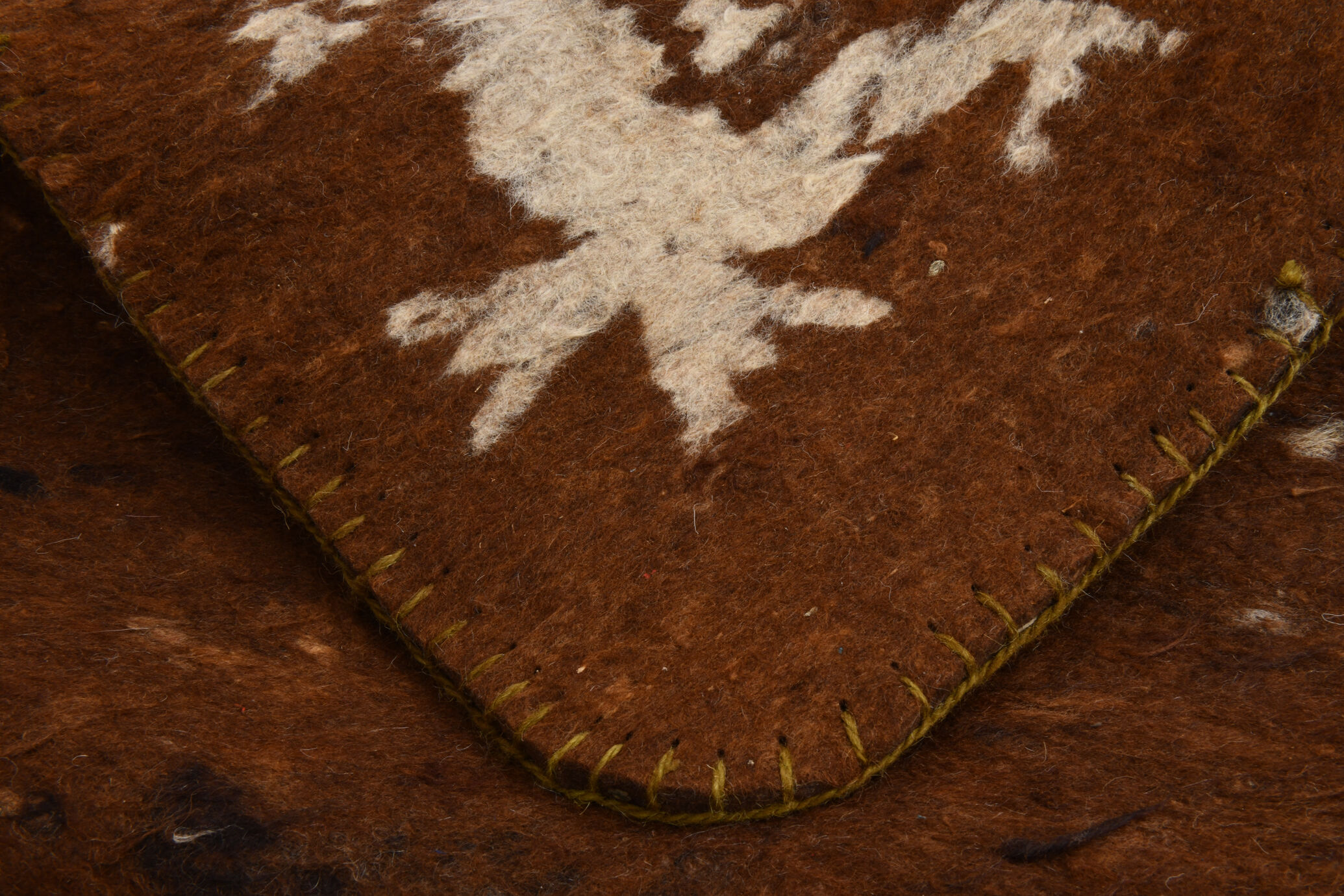 3x10 neutal brown felt vintage runner rug,85x307cm