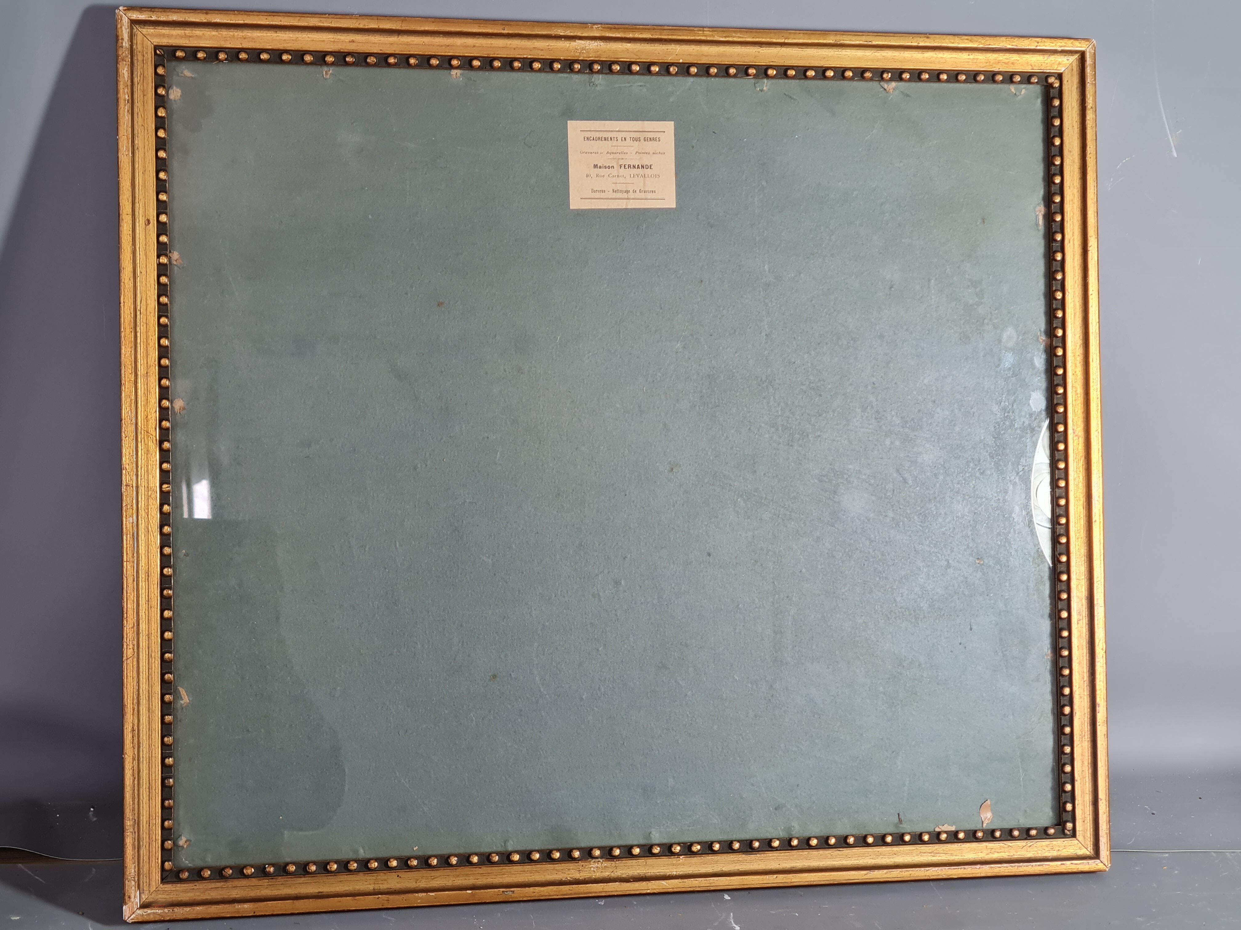 Old beaded frame st. Louis XVI gilded stucco wood