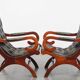 Set of 2 Green Cowhide Leather English Chesterfield Armchairs