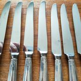 12 antique silver metal knives