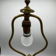 Antique lamp known as a lyre in bronze and marble from the late 19th century.