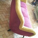 Sofa "" Teddy "" organic design EGG year 50 60 plush bi color