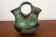 Vase double col Art-Déco en grés flammé vert irisé par Alphonse Cytère.