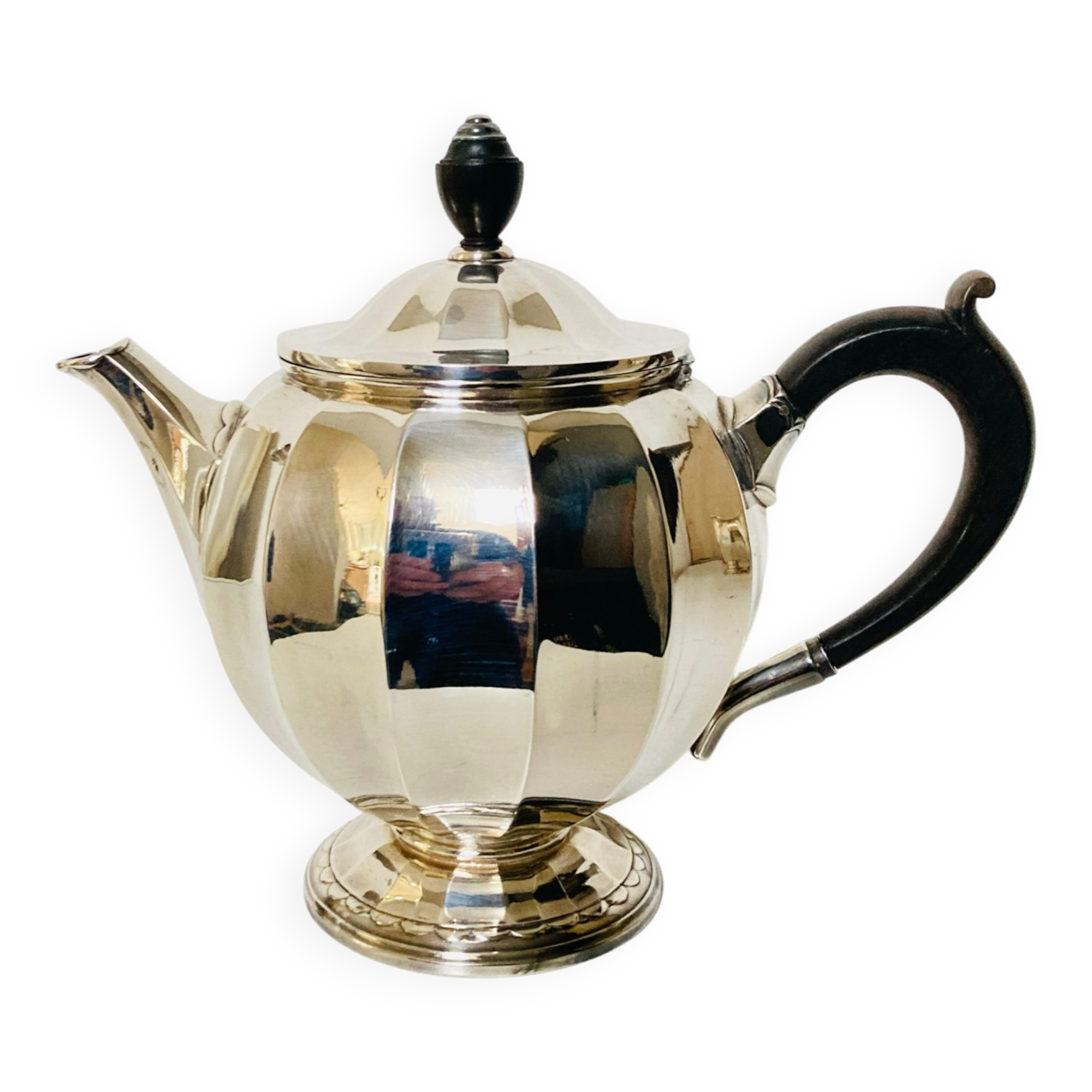 Art Deco teapot CHRISTOFLE early 20th century in silver-plated metal with hallmark