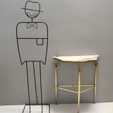 Console en laiton et marbre rose portugais, Italie