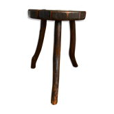 Tabouret ou table d’appoint tripode bois vintage