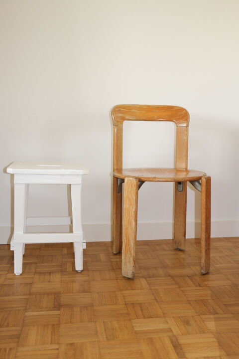 Handcrafted white oak stool