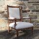 Fauteuil XIXème en bois retapissé en chanvre