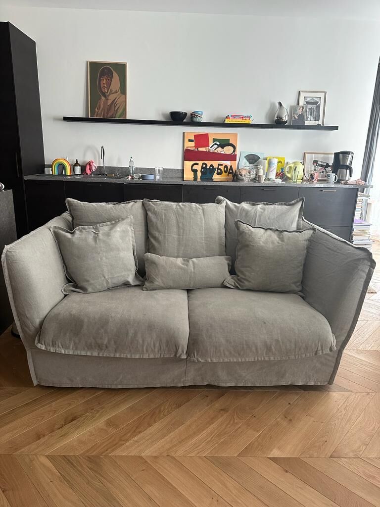 Sofa Paros 2 places Linen Gray