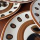 Set of 6 vintage Boch La Louviere plates, 1970s kimono model