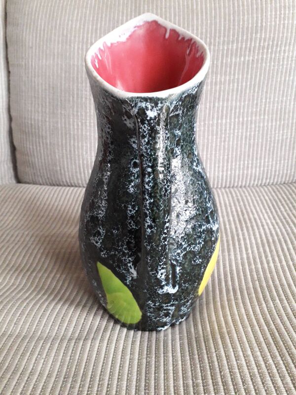Vase vintage Vallauris au décor très original