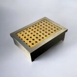 Lucite & rattan chromed vanity box, Christian Dior style, 1970s