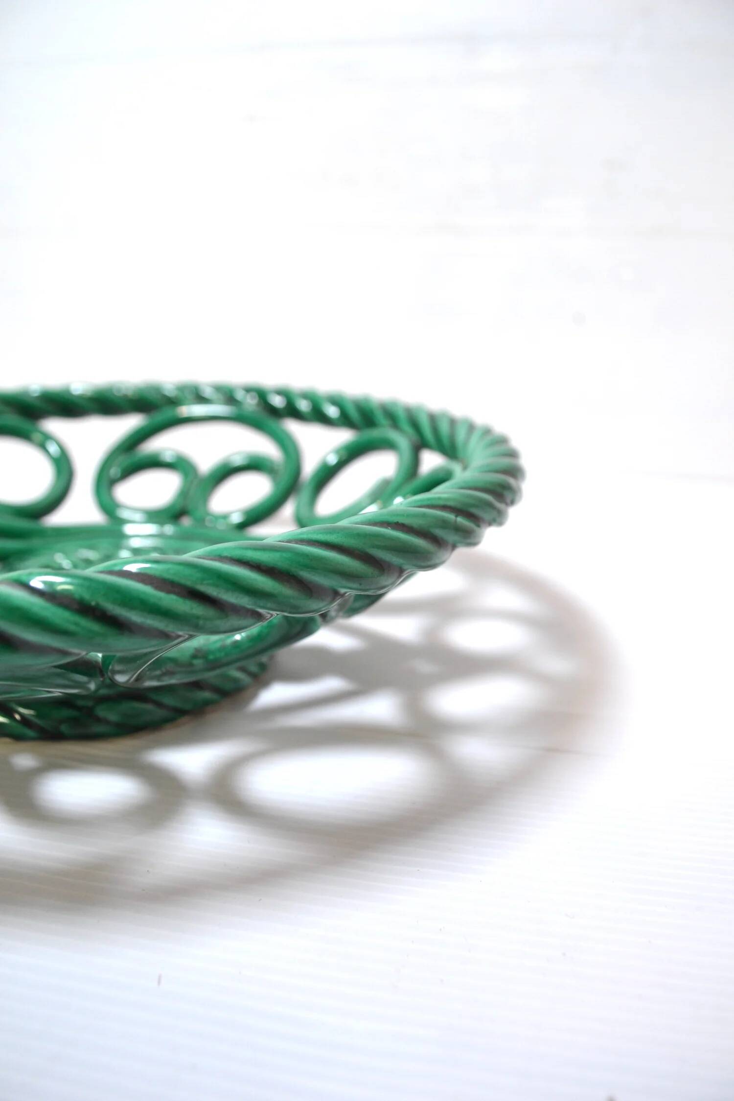 Woven ceramic basket