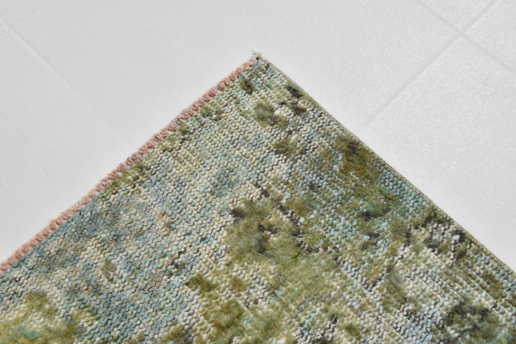 3x10 green tones turkish runner rug, 91x299cm