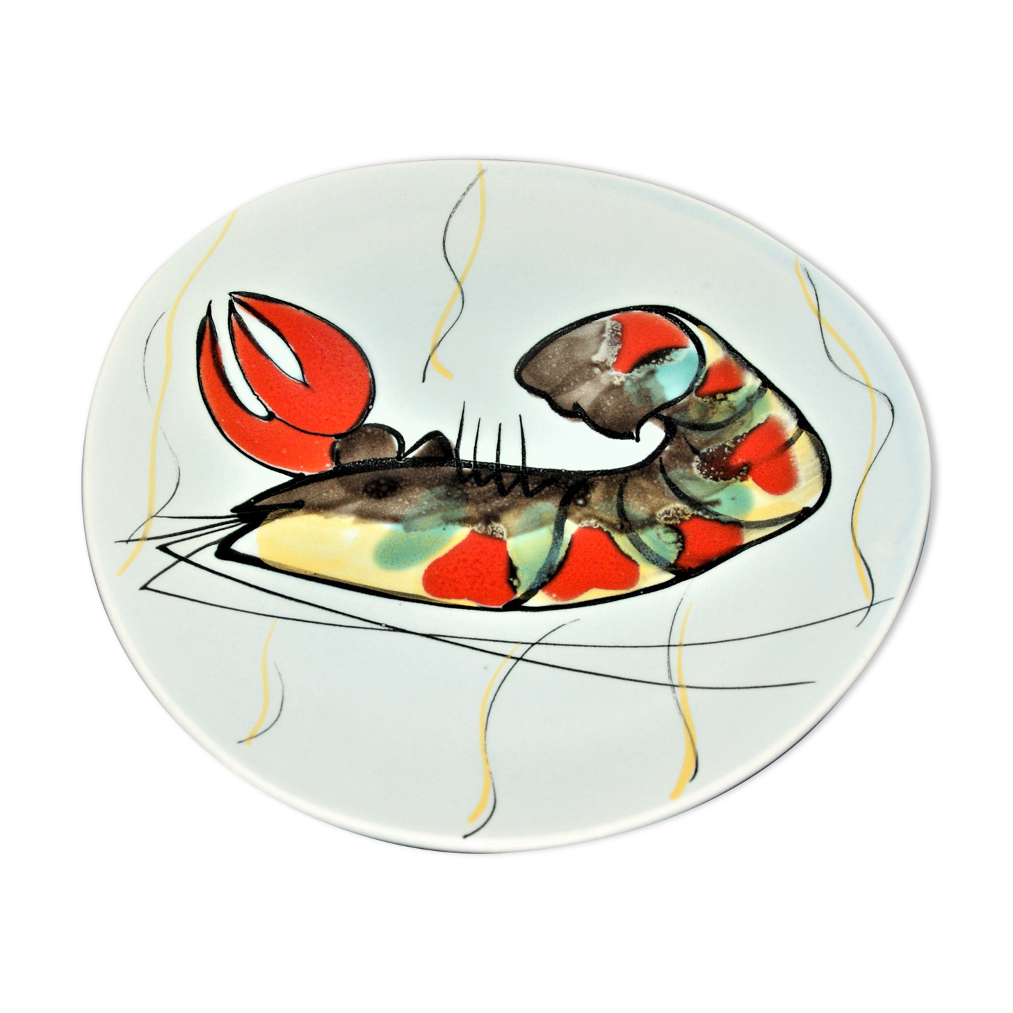 M.B.F.A Pornic - Large plate decorated with lobster