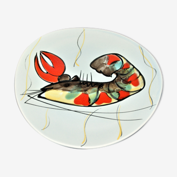 M.B.F.A Pornic - Large plate decorated with lobster