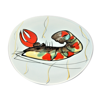Assiette à décor de homard