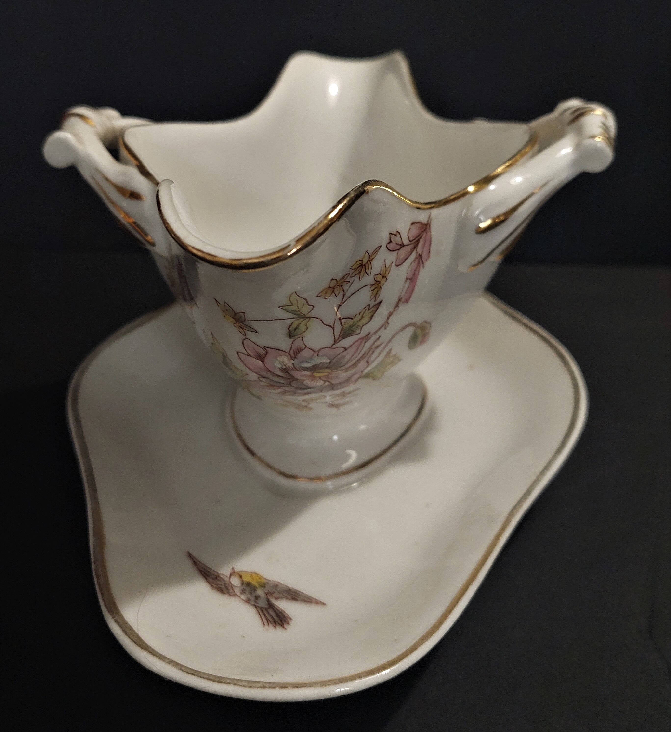 Saucière in porcelain of paris early twentieth century