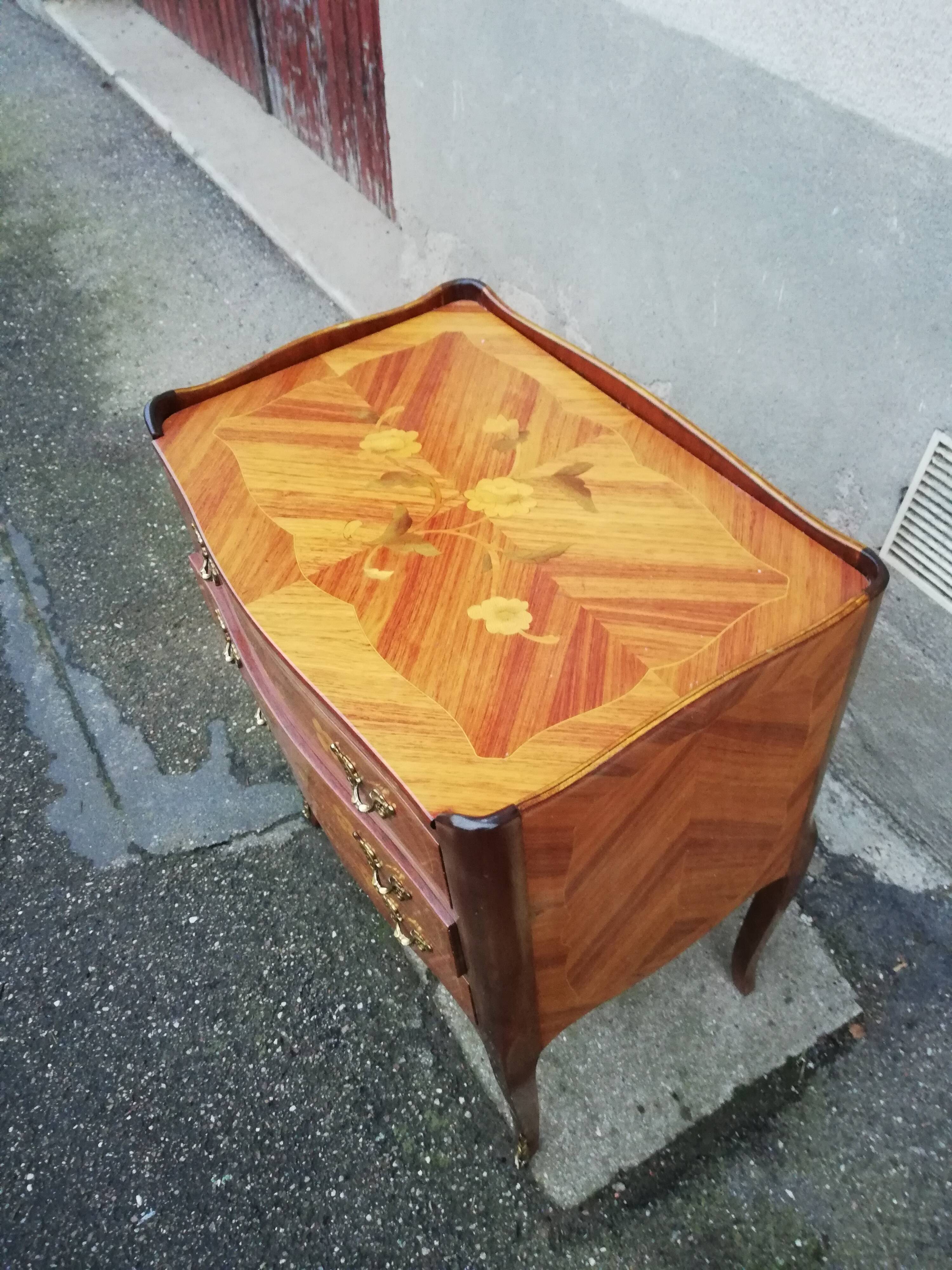 Chest of drawers 3 drawers Louis XV style