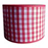 Cylindrical shade red gingham fabric