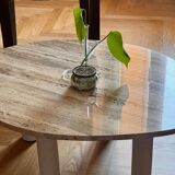 Organic coffee table in travertine.