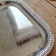 Rectangular silver-plated serving tray - Beaded edge