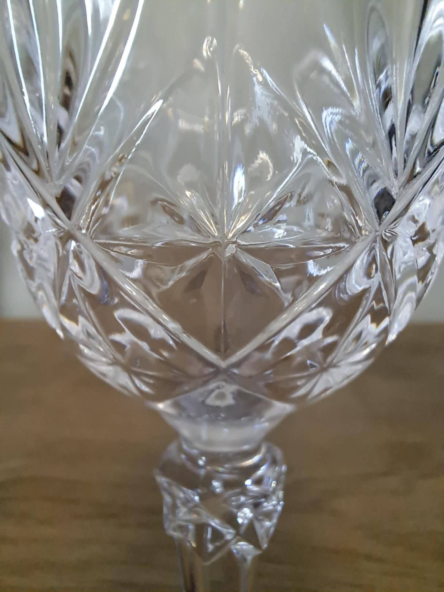 5 crystal stemmed glasses