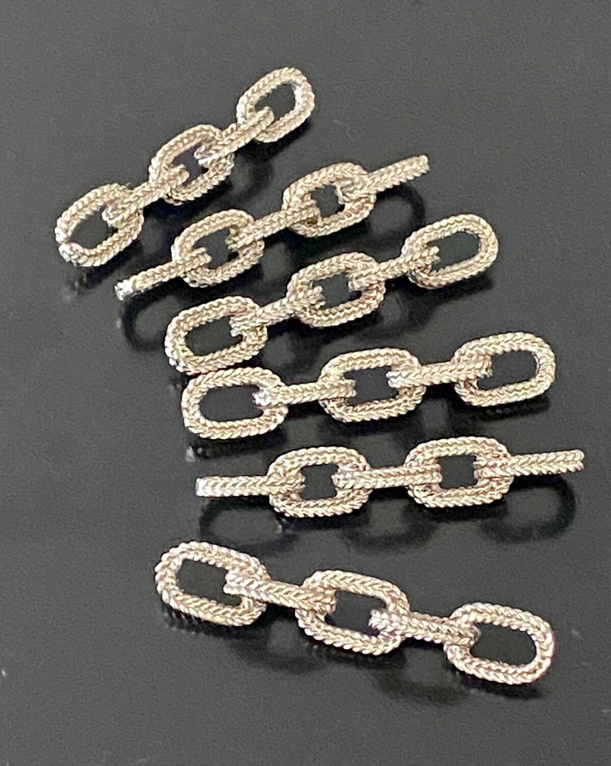 6 knife holders, table jewelry, metal chain shape