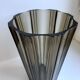 Vase in smoked glass pleated 70s
