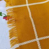 Lot de 12 serviettes de table jaune moutarde