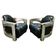 Pair of Timothy Oulton Aviator Leather and Steel Armchairs 1990s