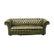 Chesterfield green leather sofa