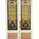Double doors of passage in stained glass Art Deco XX century