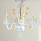 Vintage opalescent Murano chandelier – Italy, 1970s