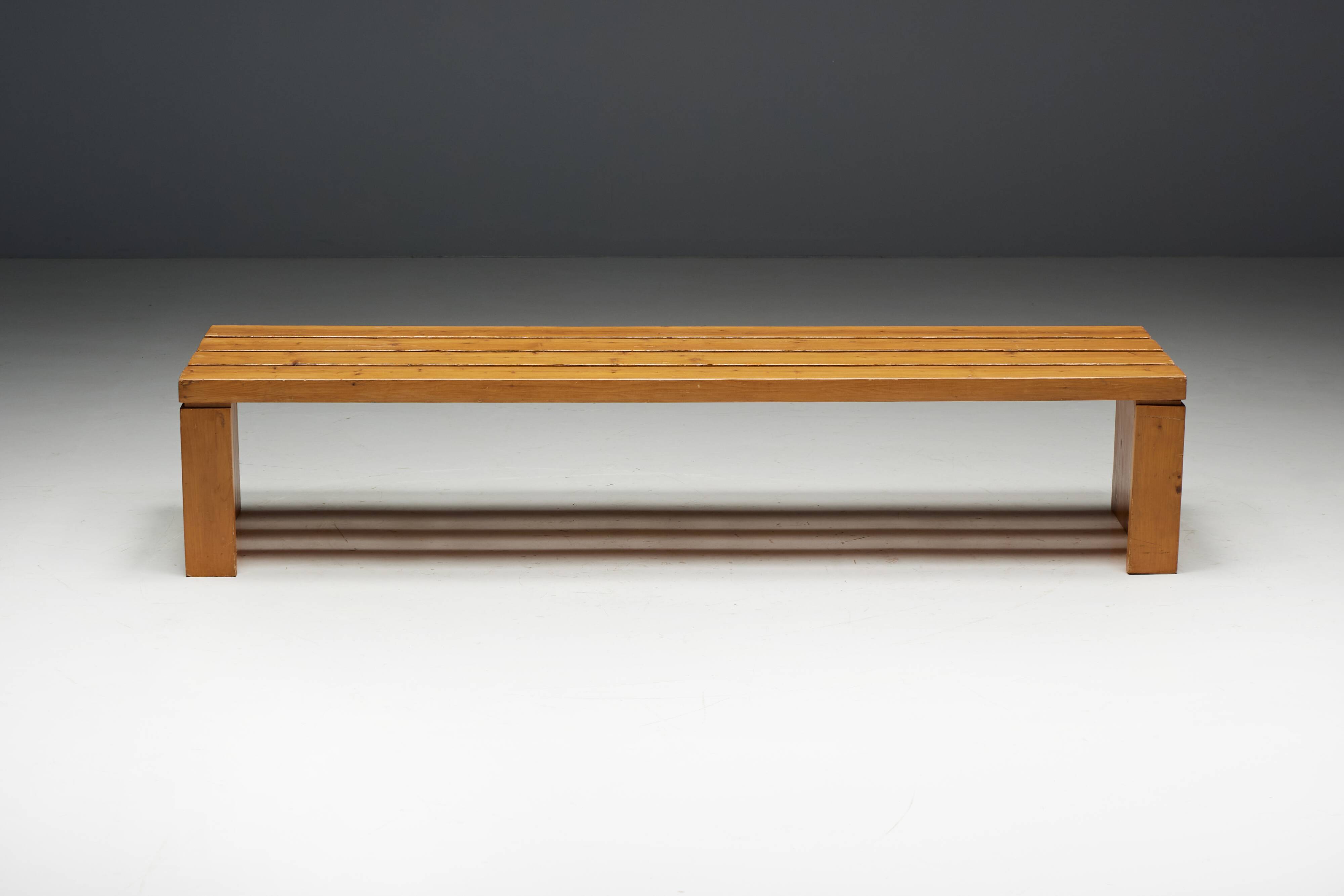 Slate Bench by Charlotte Perriand for Les Arcs, France, 1980s