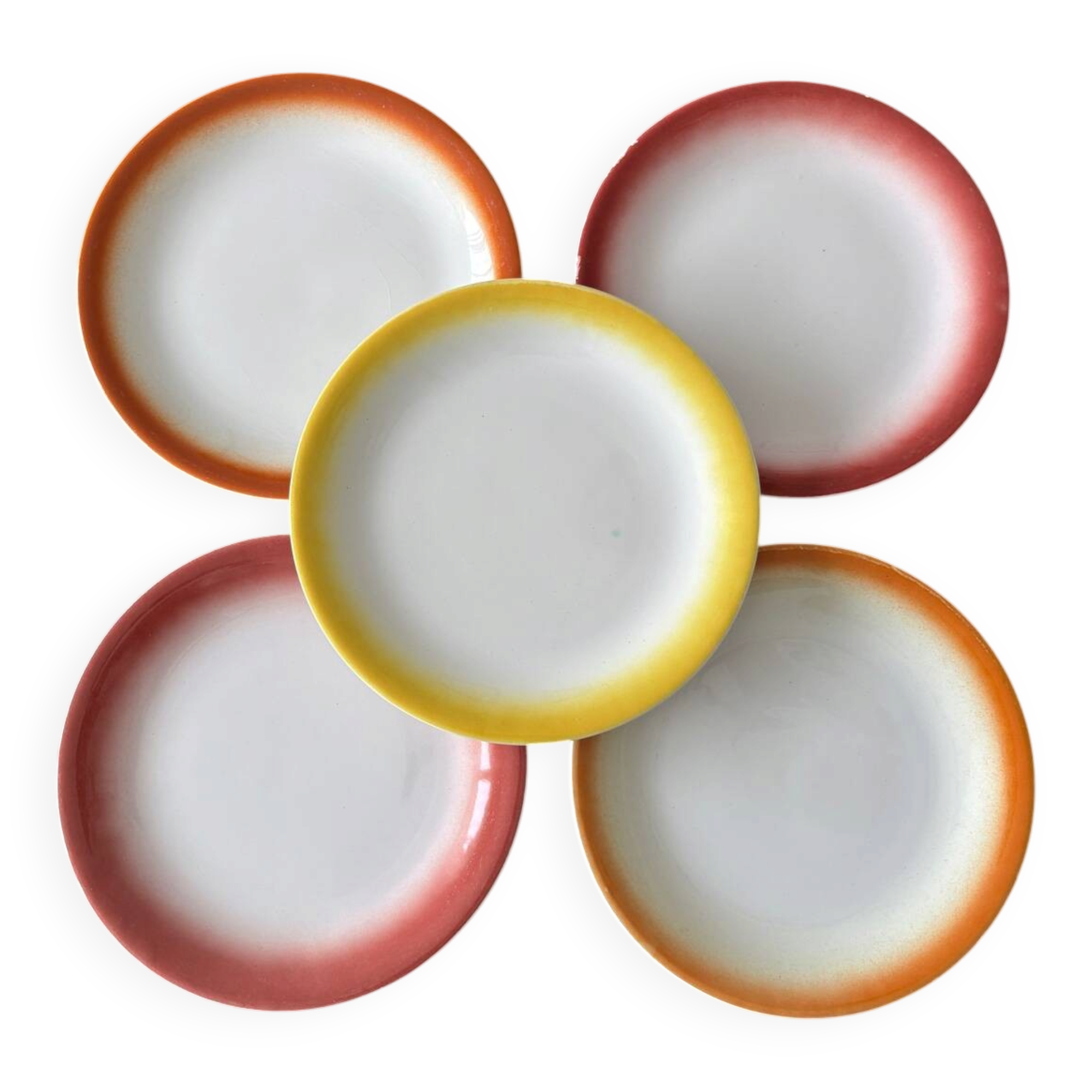 Set of 5 mismatched dessert plates Moulin des Loups – Plates