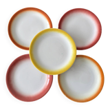 Set of 5 mismatched dessert plates Moulin des Loups – Plates
